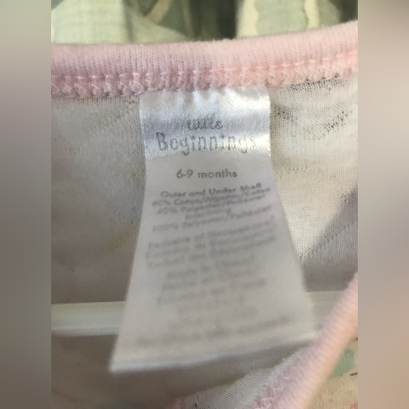 Little Beginnings size 6-9 months quilted footie sleeper or sleep n play EUC - Picture 2 of 5